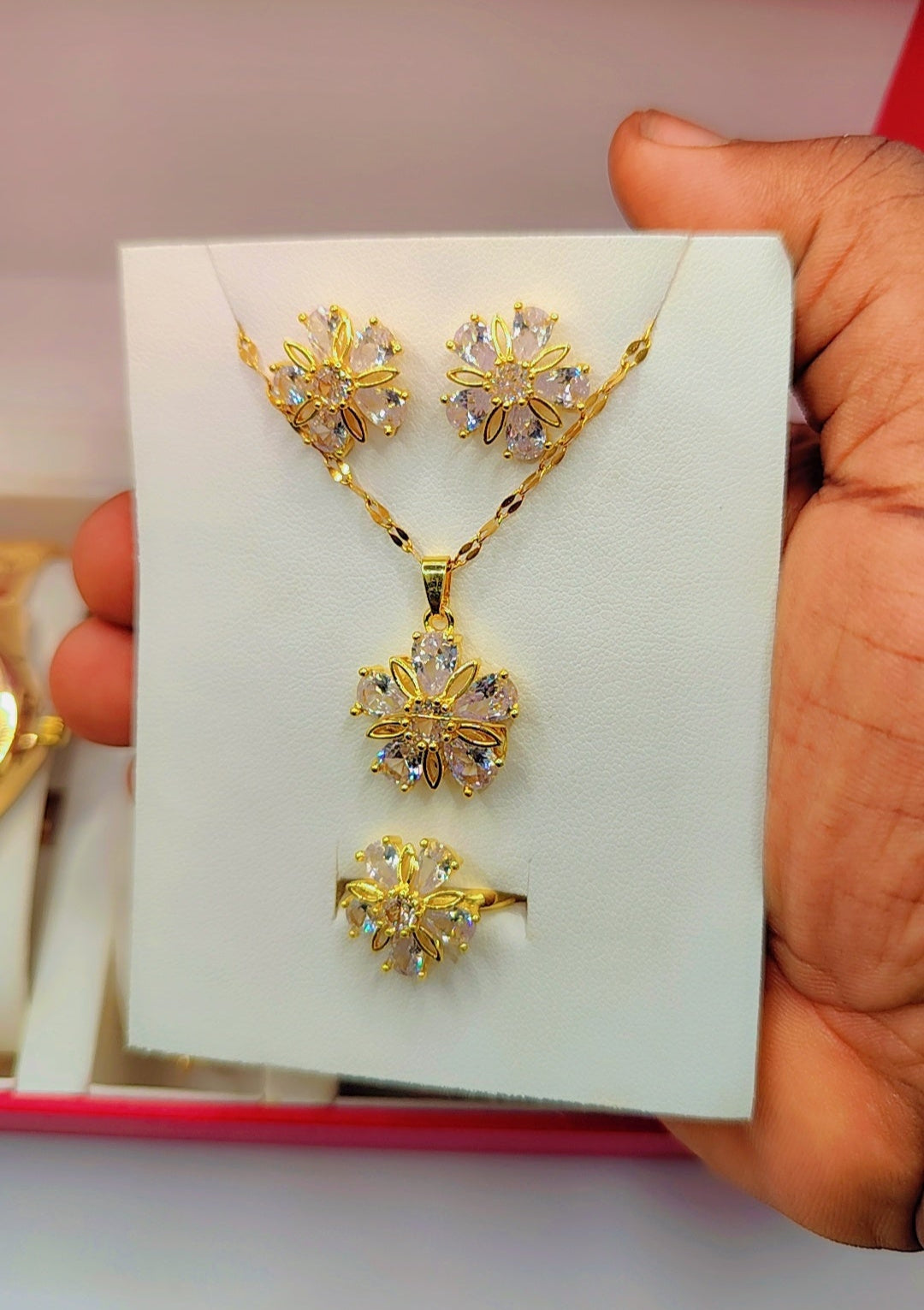 Coffret de bijoux de luxe pour femme aux motifs fleurs