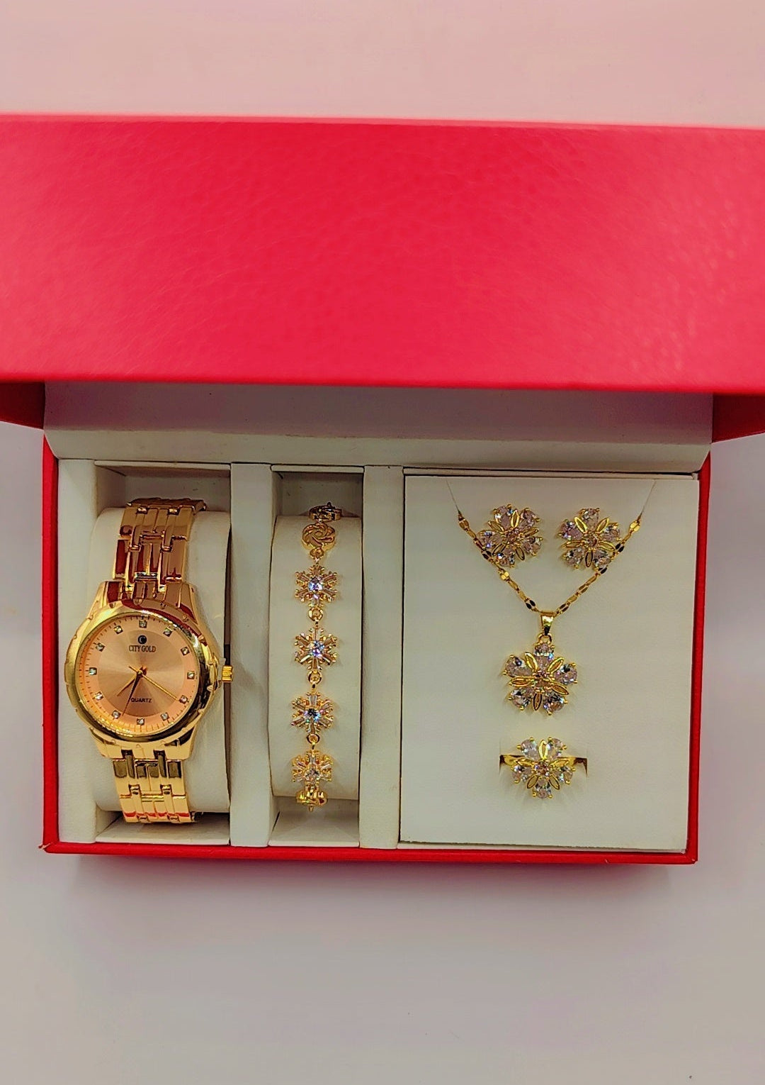 Coffret de bijoux de luxe pour femme aux motifs fleurs