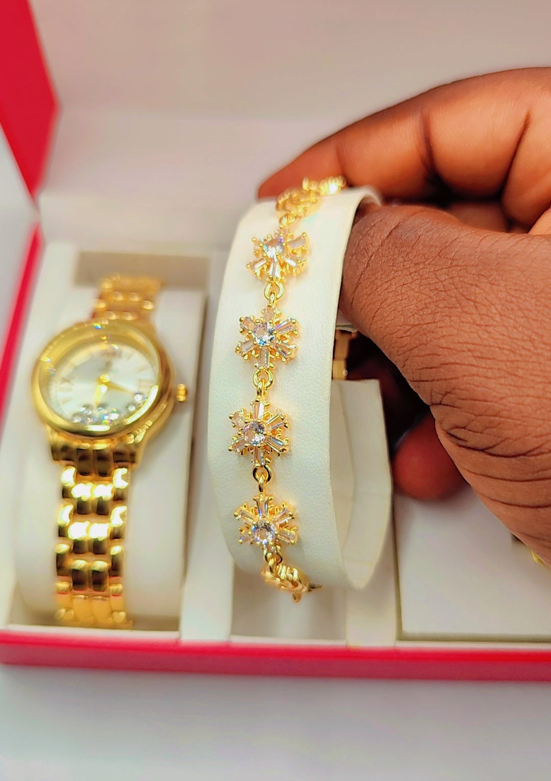 Coffret de bijoux de luxe pour femme aux motifs fleurs