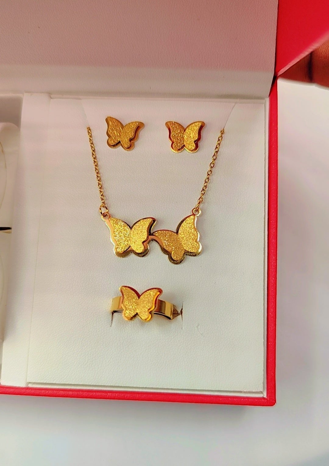 Coffret de bijoux de luxe pour femmes aux motifs papillon