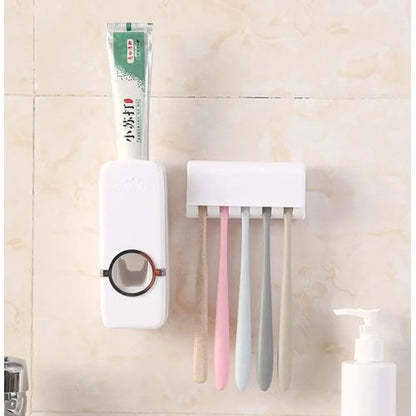 Distributeur Automatique de Dentifrice avec Couvre Brosse + 2 Dentifrices Charcoal OFFERT