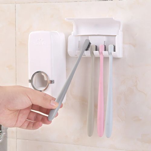 Distributeur Automatique de Dentifrice avec Couvre Brosse + 2 Dentifrices Charcoal OFFERT