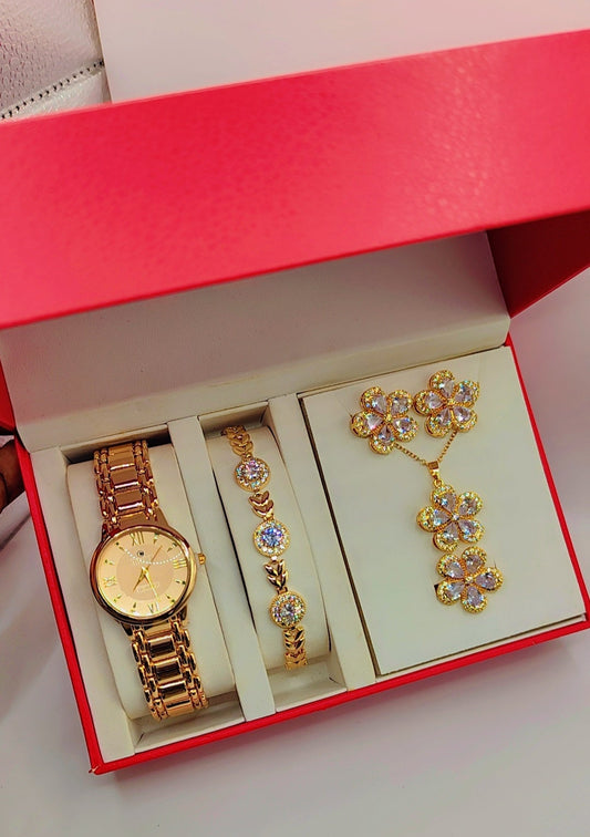 Coffret de bijoux de luxe pour femme aux motifs fleur tournesol