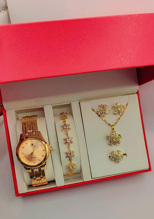 Coffret de bijoux de luxe pour femme aux motifs fleurs