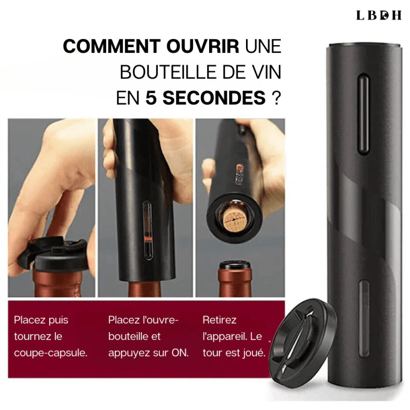 Ouvre-Vin Électrique – Le Cadeau Parfait pour des Fêtes Inoubliables !